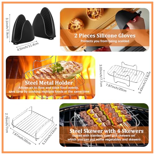 Silicone Moule Air Fryer pour Ninja Foodi Flex 10.4 L AF500EU, 14 Pièces