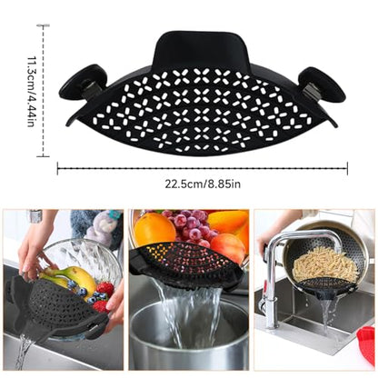 Passoire à Clipser en Silicone, Paquet de 2 Accessoires de Cuisine et Rangement