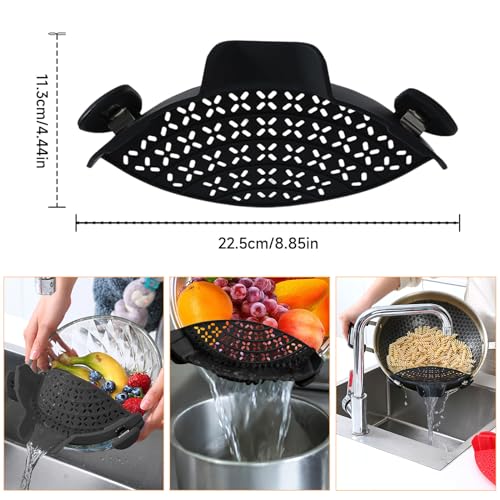 Passoire à Clipser en Silicone, Paquet de 2 Accessoires de Cuisine et Rangement
