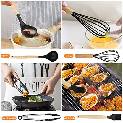 Ustensiles de Cuisine en Silicone, hicoosee 22 PCS Accessoire Cuisine Set sans BPA