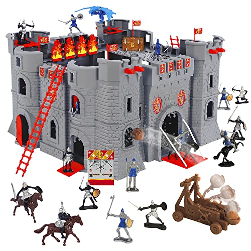 Château Fort Le Château Noir avec Figurines Catapultes et Accessoires Inclus
