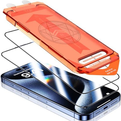 UniqueMe Premium Intimité Verre Trempé pour iPhone 15 Pro Max Protection écran Anti Espion, Dépoussiérage Automatique, 9H Couverture Complète Verre de Protection Privacy Film, 2 Pièces