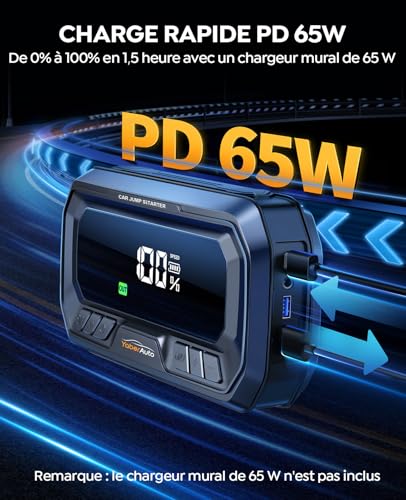 Booster Batterie Voiture avec Compresseur 6000A 26800mAh