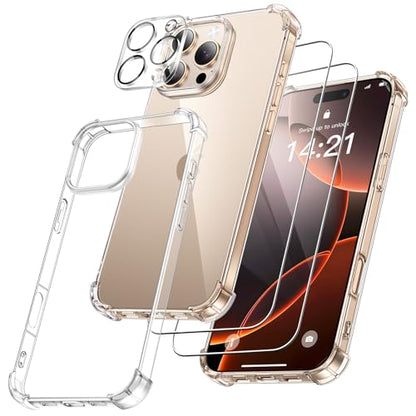 1 Coque pour iPhone 16 Pro avec 2 Verre Trempé et 1 Caméra Protecteur
