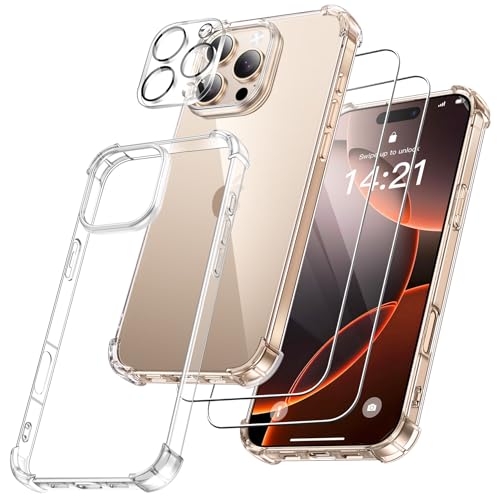 1 Coque pour iPhone 16 Pro avec 2 Verre Trempé et 1 Caméra Protecteur