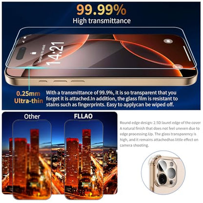 1 Coque pour iPhone 16 Pro avec 2 Verre Trempé et 1 Caméra Protecteur