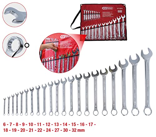 KS Tools - Jeu de 21 Clés Mixtes en Trousse (6-32 mm)