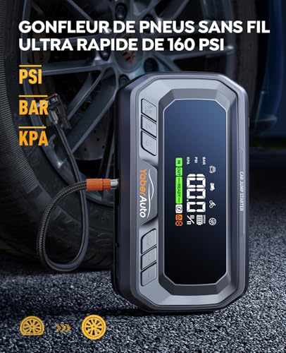 Booster Batterie Voiture avec Compresseur 6000A 26800mAh