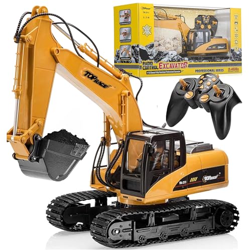 Pelle professionnelle professionnelle complète de 15 canaux RC, pelle à télécommande en métal