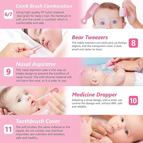 11pcs Trousse de Soin Bébé Accessoire de Soins De Bébé-Portable