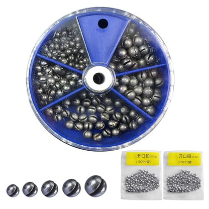 Lot de 205 Plombs de Pêche Réglables