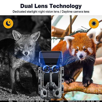 Caméra de Chasse Solaire 4K 30FPS, 60MP avec WiFi