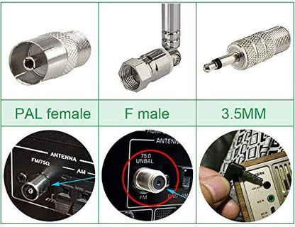 Antenne Radio FM Intérieure Télescopique Bingfu - 75 Ohm