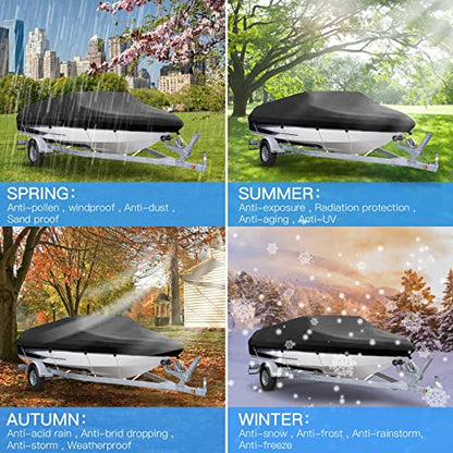 Bâche de Bateau, Housse de Bateau Portable Imperméable 4000PA, Couverture de Protection pour Bateau à Coque