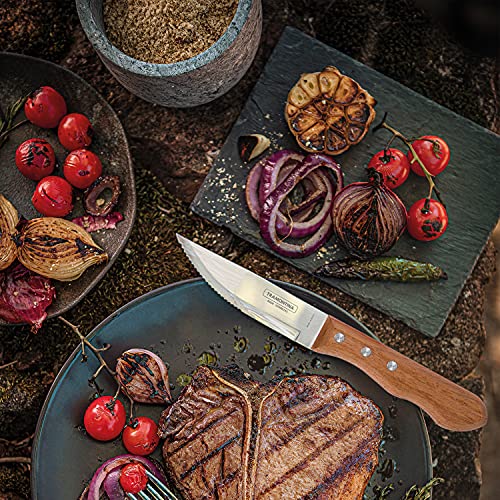 Tramontina - Couteaux à steak Dynamic Jumbo 4pcs. Inox et bois