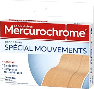 Bande en tissu spécial mouvements Mercurochrome