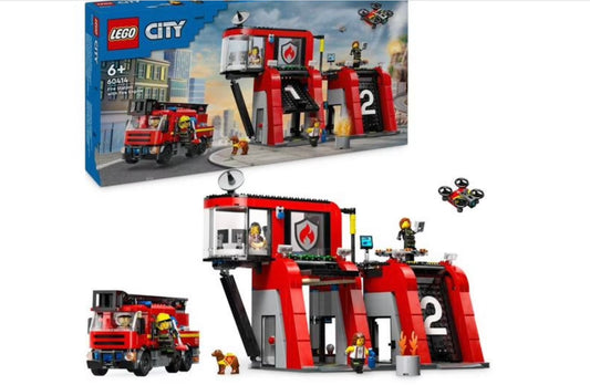La Caserne et le Camion de Pompiers