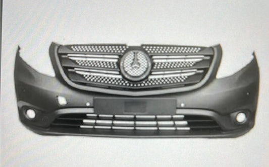1 phare AVD + 1 aile AVD + 1 triangle de suspension AVD + 1 pare-chocs avant sans accessoirs. Mercedes Vito année 2023.